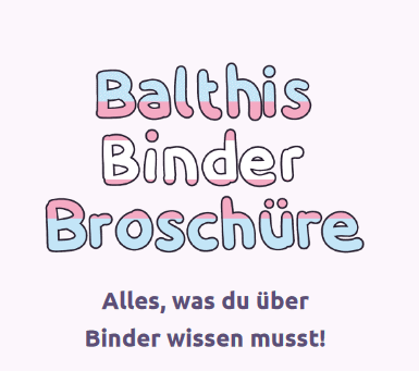 Titel der Broschüre. Da steht „Binder Broschüre – Alles, was du über Binder wissen musst!“